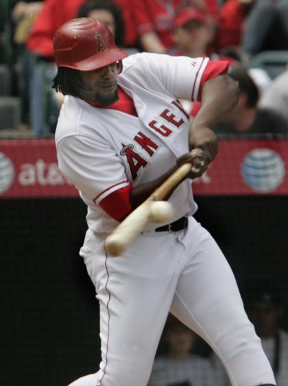 Angels'  outfielder and  slugger  Vladimir Guerrero.   picture  appears   courtesy   of  ap/photo/  Matthew J  Hodges ............