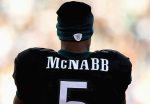 Donovan McNabb of the Philadelphia Eagles. The player was traded to the Washington Redskins a divisional rival in the NFC East. It adds to the flavor this upcoming season when the player meets his 'former team' . photo appears courtesy of Getty Images/ Hugh Malcolm ....................
